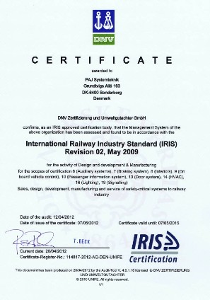 IRIS Certificate